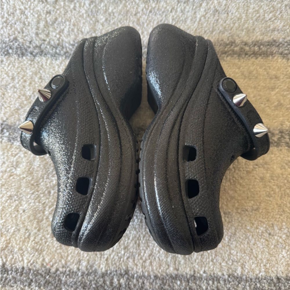 CROCS Black Slippers with Silver Studs - Picture 6 of 11
